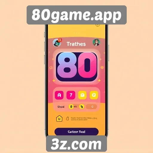 Interface do usuário do 80game.app em foco